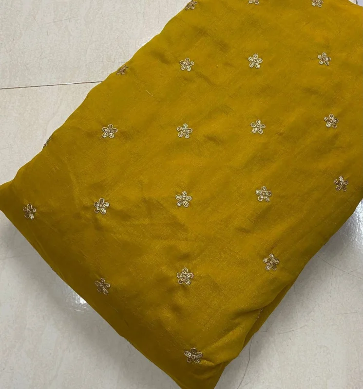 Blooming vichitra silk fabric with sequins butties 8211 rs 250m - High-Quality Fabric