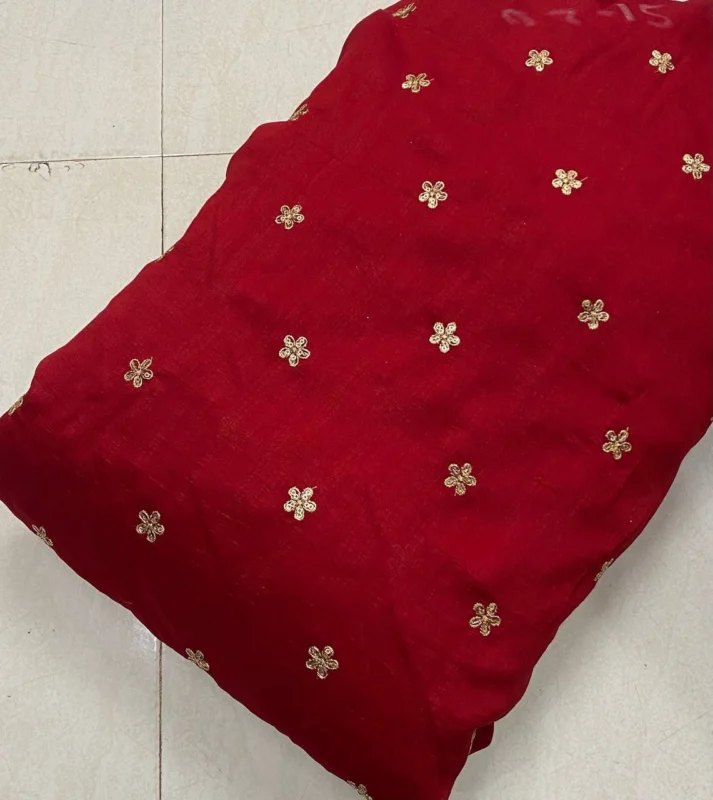 Blooming vichitra silk fabric with sequins butties 8211 rs 250m - High-Quality Fabric