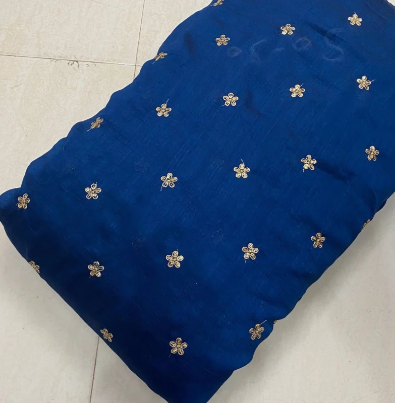 Blooming vichitra silk fabric with sequins butties 8211 rs 250m - High-Quality Fabric