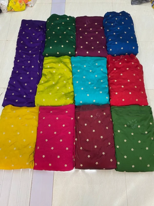 Blooming vichitra silk fabric with sequins butties 8211 rs 250m - High-Quality Fabric