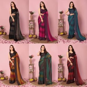 Experience effortless elegance with Dubai Ready-to-Wear Sarees. Made from Rangoli Zari Silk, pre-stitched for ultimate convenience. ₹760/- Only.