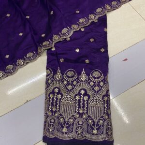 Shop the luxurious Vichitra Silk Embroidery Daman Style Fabric and Dupatta. Perfect for lehengas, blouses, and sararas. Affordable price for exquisite bridal wear.