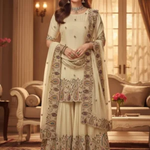 Pure dyeable shimmer tissue silk hand work daman designs - High-Quality Fabric