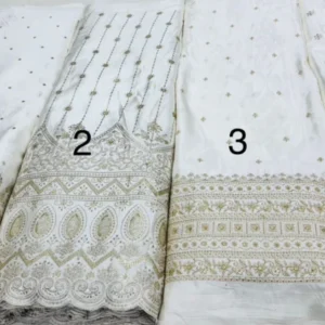 Pure dyeable gajji silk fabric sequence zari daman 448243 - High-Quality Fabric