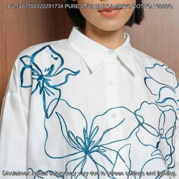Pure Dyeable Cambric Cotton 60/60 – Heavy Embroidery Fabric