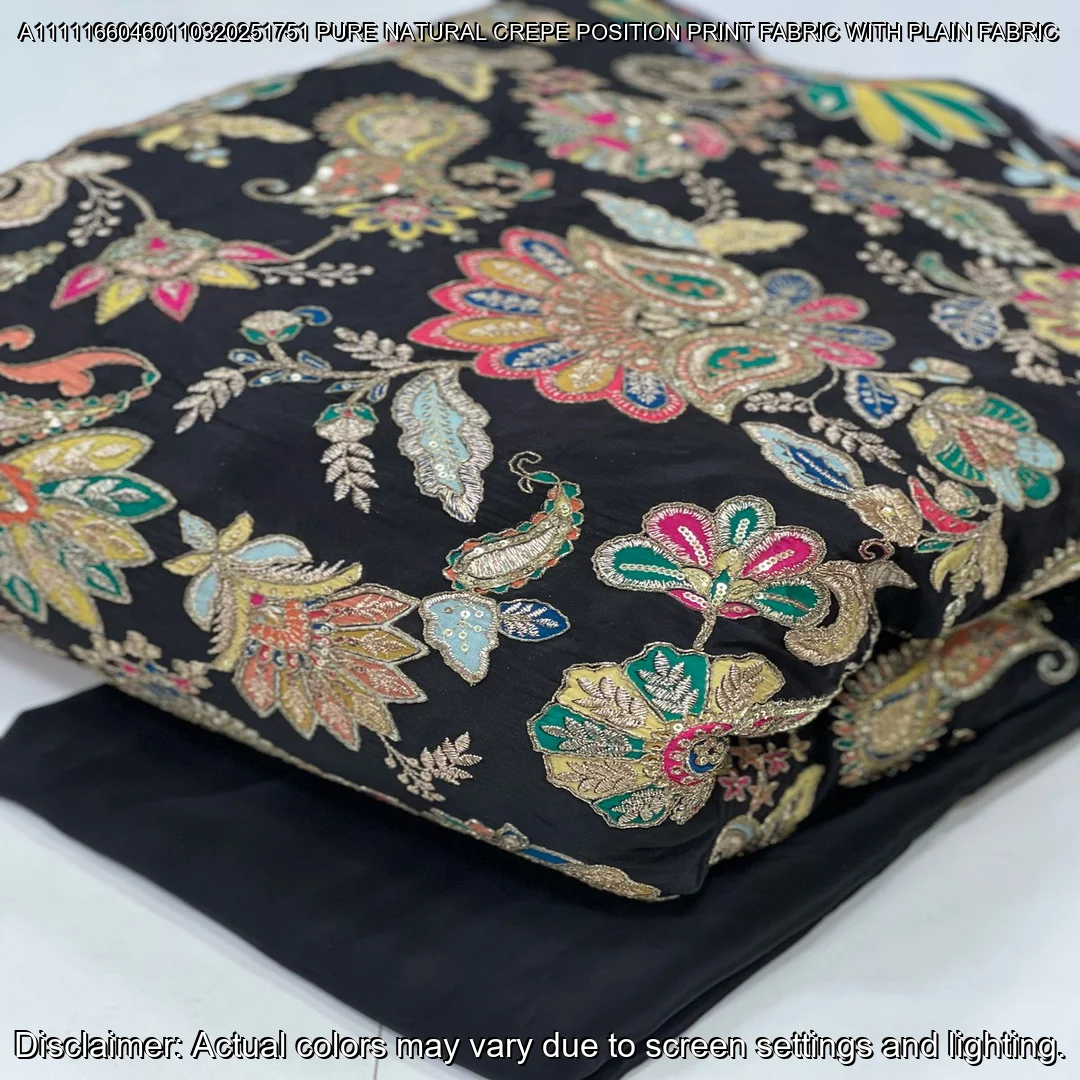 Elegant Pure Natural Crepe Saree with Matching Blouse – Premium Party Wear Combo