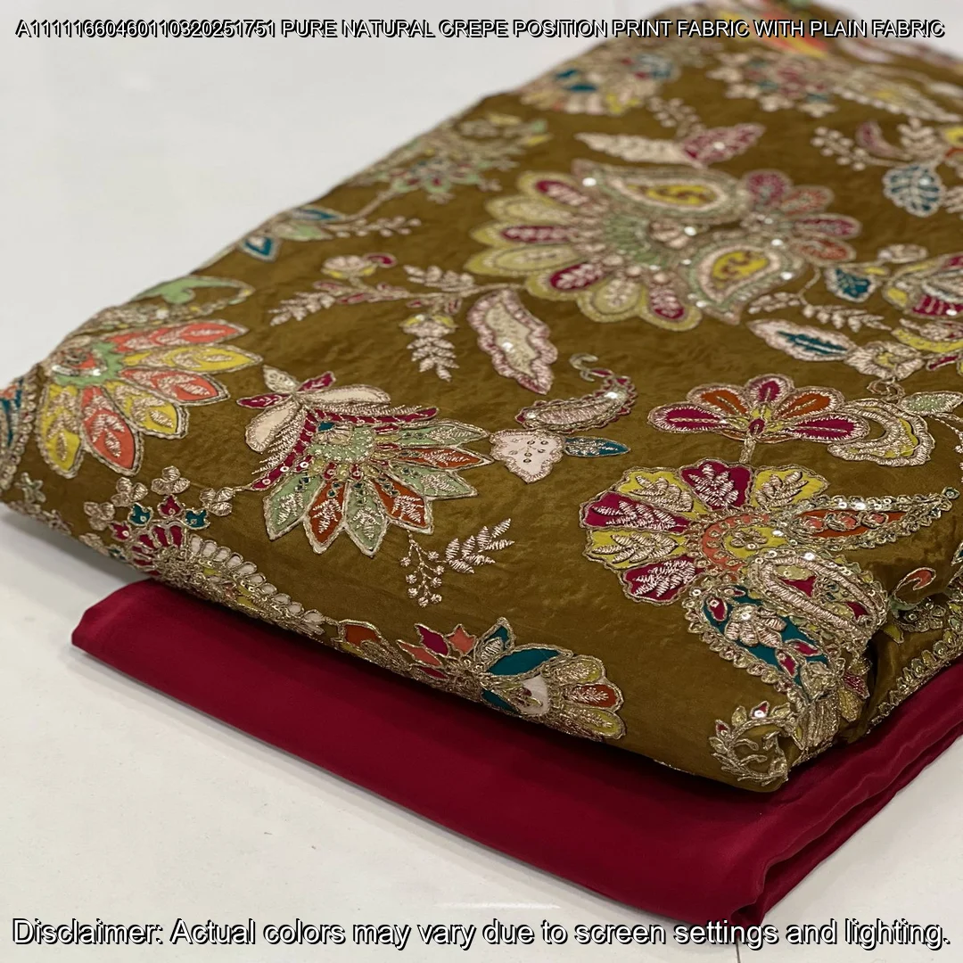 Elegant Pure Natural Crepe Saree with Matching Blouse – Premium Party Wear Combo