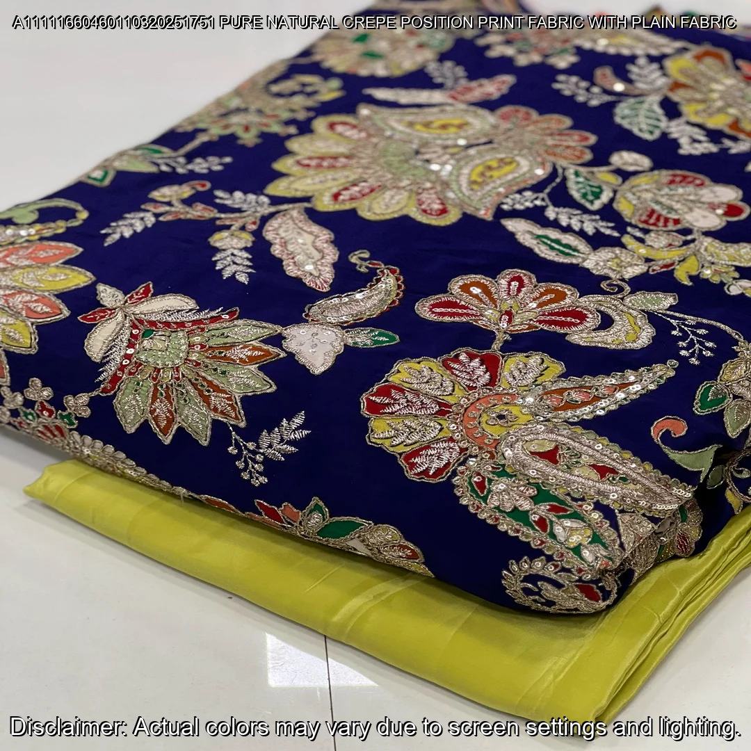 Elegant Pure Natural Crepe Saree with Matching Blouse – Premium Party Wear Combo