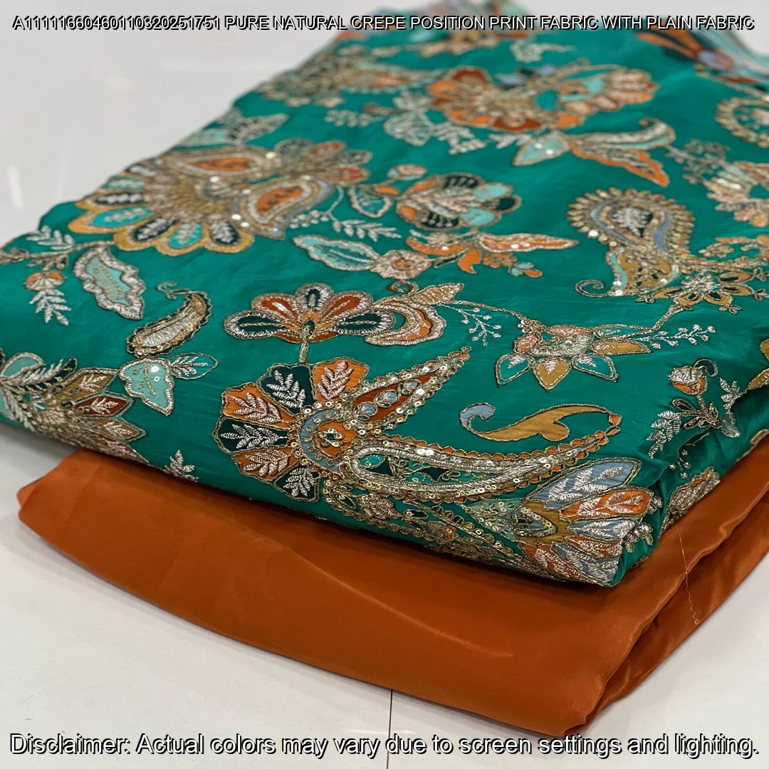 Elegant Pure Natural Crepe Saree with Matching Blouse – Premium Party Wear Combo