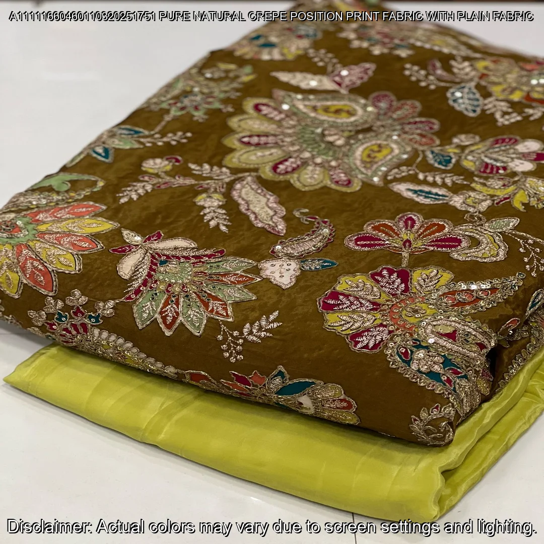 Elegant Pure Natural Crepe Saree with Matching Blouse – Premium Party Wear Combo