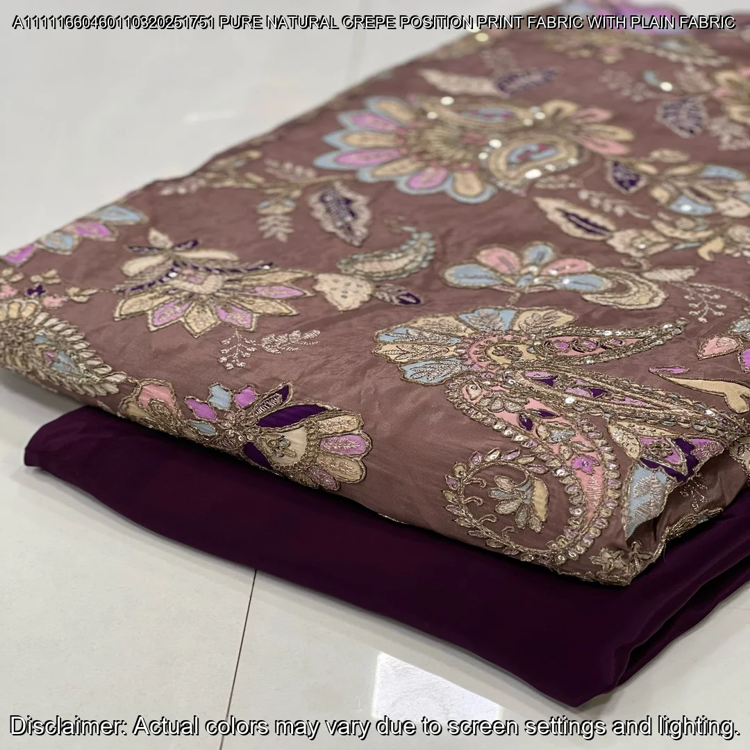 Elegant Pure Natural Crepe Saree with Matching Blouse – Premium Party Wear Combo