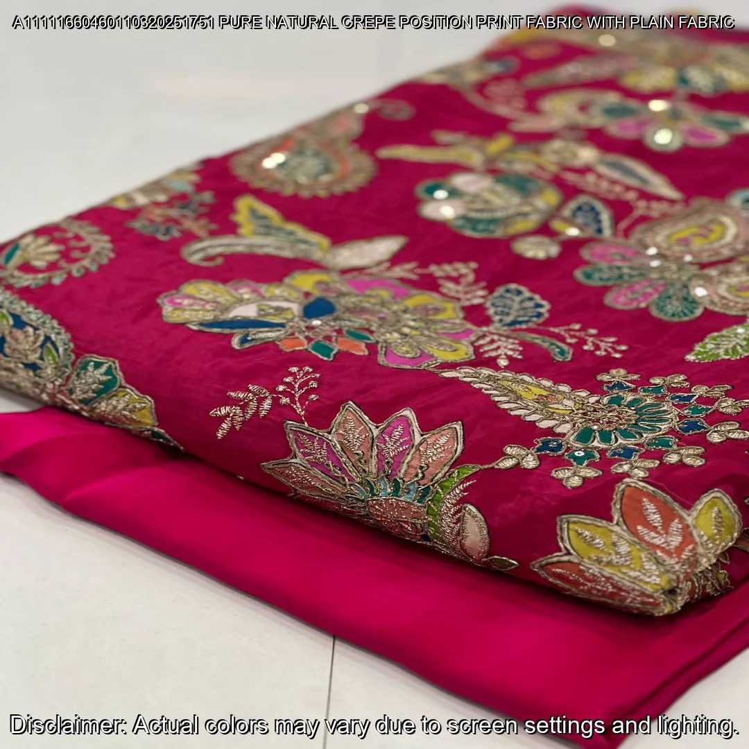 Elegant Pure Natural Crepe Saree with Matching Blouse – Premium Party Wear Combo