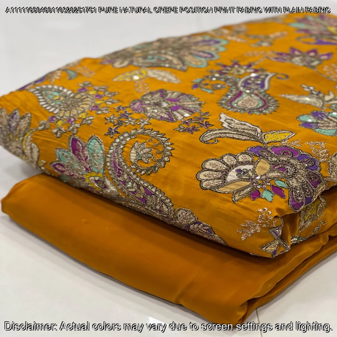 Elegant Pure Natural Crepe Saree with Matching Blouse – Premium Party Wear Combo