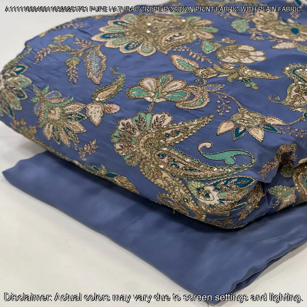 Elegant Pure Natural Crepe Saree with Matching Blouse – Premium Party Wear Combo