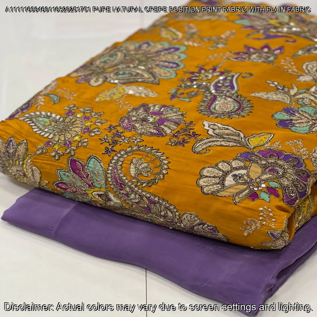 Elegant Pure Natural Crepe Saree with Matching Blouse – Premium Party Wear Combo