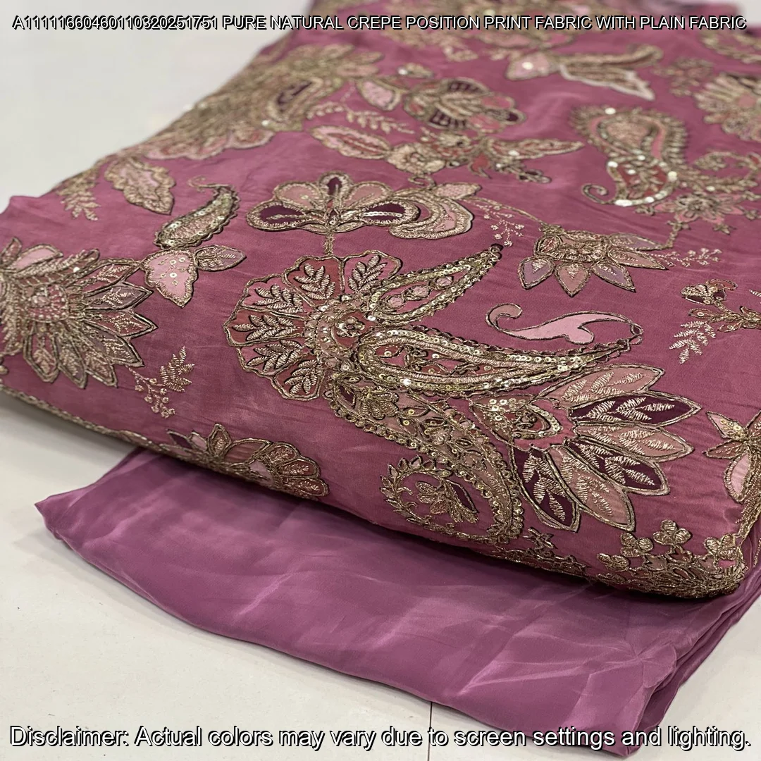 Elegant Pure Natural Crepe Saree with Matching Blouse – Premium Party Wear Combo