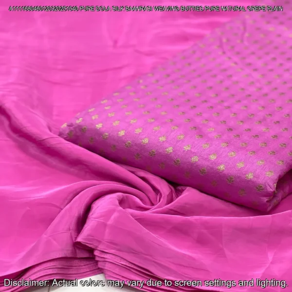 Exclusive Banarasi Dola Silk Saree Blouse Combo! Soft natural crepe saree & pure Banarasi blouse at ₹2100 only. Limited stock – shop now!