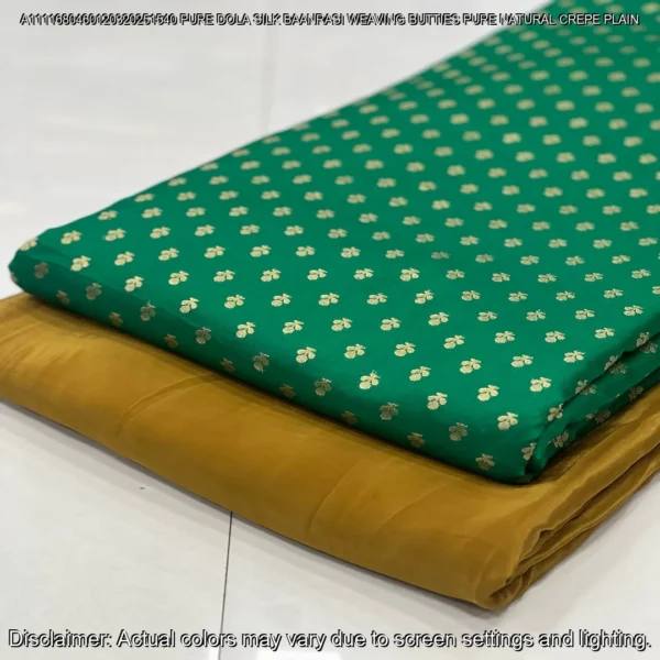 Exclusive Banarasi Dola Silk Saree Blouse Combo! Soft natural crepe saree & pure Banarasi blouse at ₹2100 only. Limited stock – shop now!