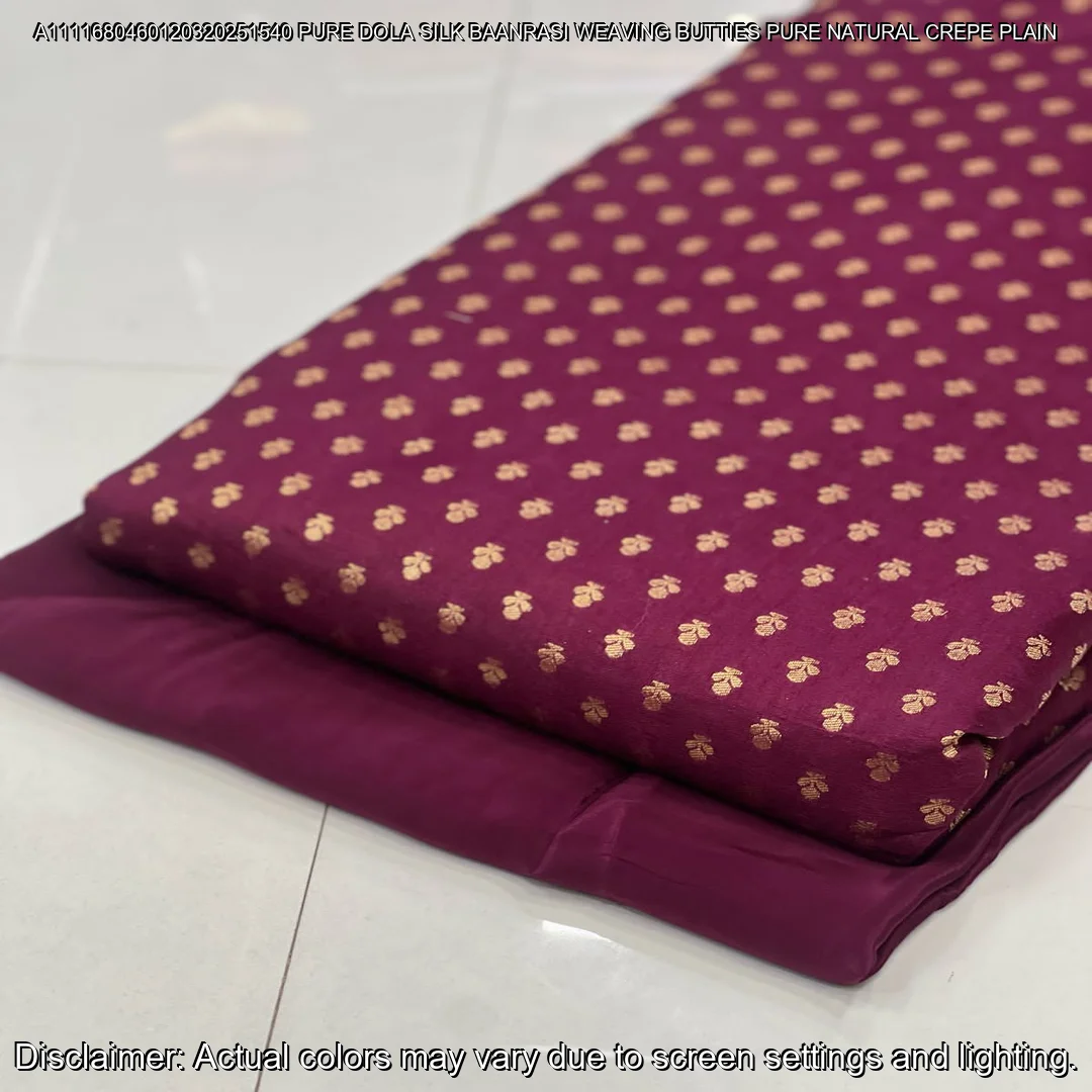 Exclusive Banarasi Dola Silk Saree Blouse Combo! Soft natural crepe saree & pure Banarasi blouse at ₹2100 only. Limited stock – shop now!