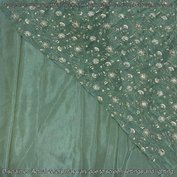 Pure Shimmer Tissue Silk Plain & Hand Work Combo! Cosmos Silk