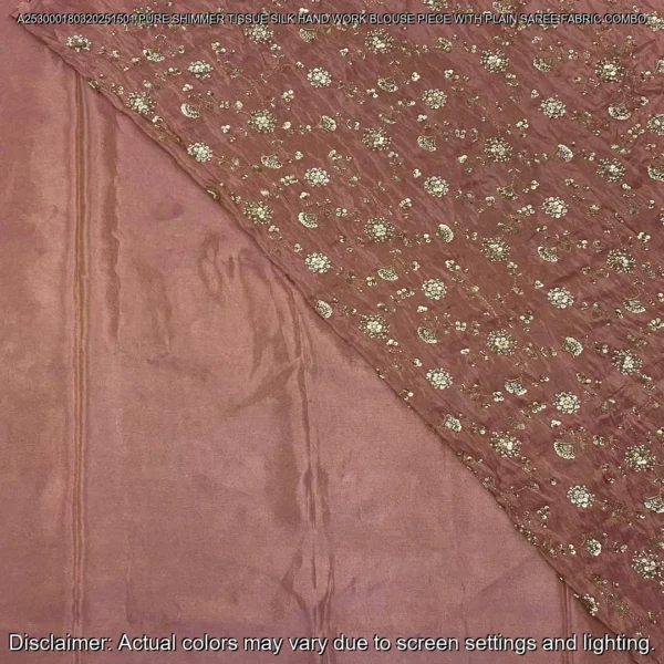 Pure Shimmer Tissue Silk Plain & Hand Work Combo! Cosmos Silk