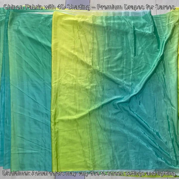Shop premium Chinon fabric with 4D shading! Soft, elegant & perfect for sarees. Available in vibrant hues. Buy now from BollywoodFabricStore.com!