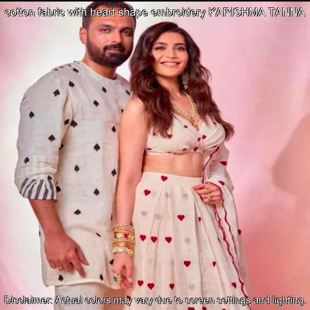 Dyeable cora cotton with heart thread 038 beads work - High-Quality Fabric