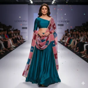 Pure chinnon organza shimmer dupatta multicolor elegance - High-Quality Fabric