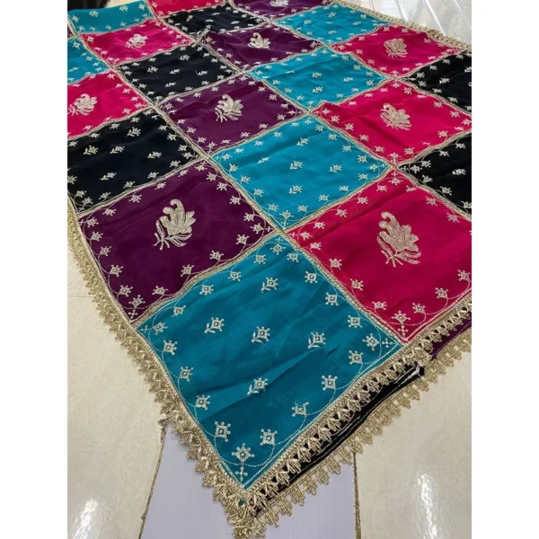 Pure Chinnon Organza Shimmer Dupatta – Multicolor Elegance