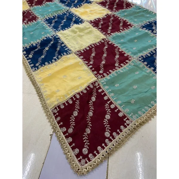 Pure Chinnon Organza Shimmer Dupatta – Multicolor Elegance