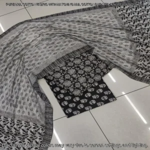 Pure Mul Cotton Hand Block Prints Fabric Top Bottom Dupatta
