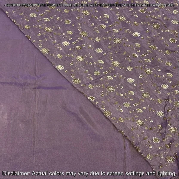 Pure Shimmer Tissue Silk Plain & Hand Work Combo! Cosmos Silk