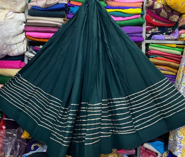 Rayon cotton lehenga 8211 6m flair gota lace fully stitched buy now - High-Quality Fabric