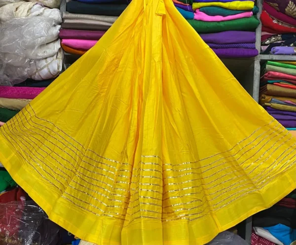 Rayon cotton lehenga 8211 6m flair gota lace fully stitched buy now - High-Quality Fabric