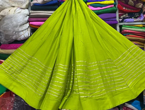 Rayon cotton lehenga 8211 6m flair gota lace fully stitched buy now - High-Quality Fabric