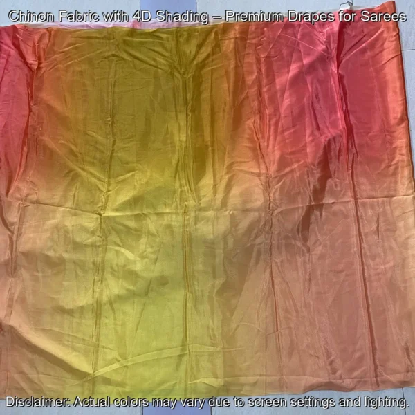 Shop premium Chinon fabric with 4D shading! Soft, elegant & perfect for sarees. Available in vibrant hues. Buy now from BollywoodFabricStore.com!