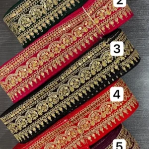 Bridal Sequins Lace Trim for Sarees & Dupattas – 9m Roll​