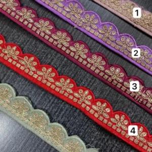 Silk Sequins Lace Trim – 1″ Scallop | 9m Roll, 5 Colors​