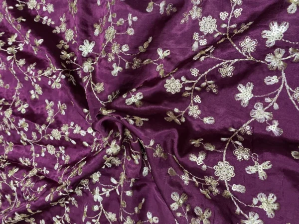 Pure Gajji Silk with Sabyasachi Jaal Embroidery – ₹450/m