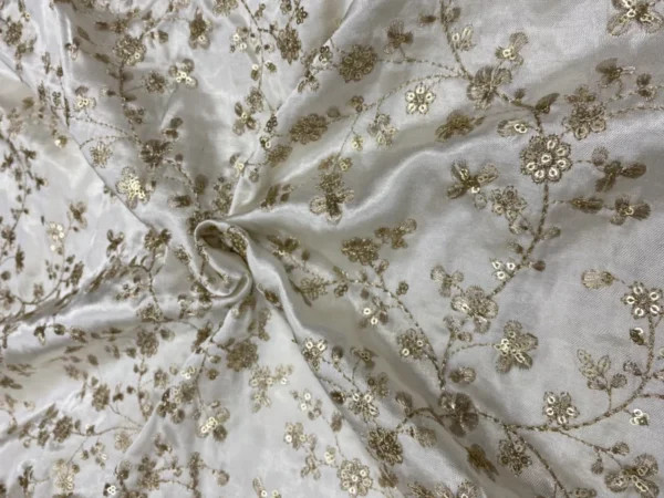 Pure Gajji Silk with Sabyasachi Jaal Embroidery – ₹450/m