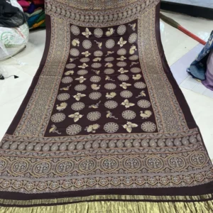 Ajrakh Print Dupatta – Gajji & Modal Silk | Hand Block