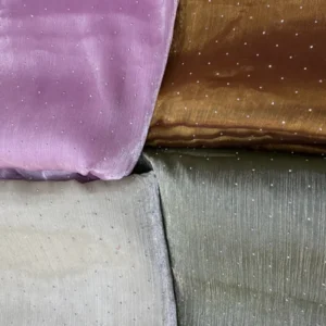 Burberry silk crush organza with hotfix diamonds 44 - High-Quality Fabric