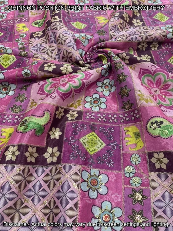 Soft Chinnon Print Work Fabric – ₹300/Meter | Shop Now