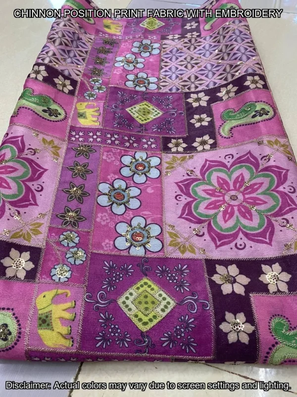 Soft Chinnon Print Work Fabric – ₹300/Meter | Shop Now