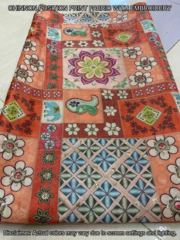 Soft Chinnon Print Work Fabric – ₹300/Meter | Shop Now