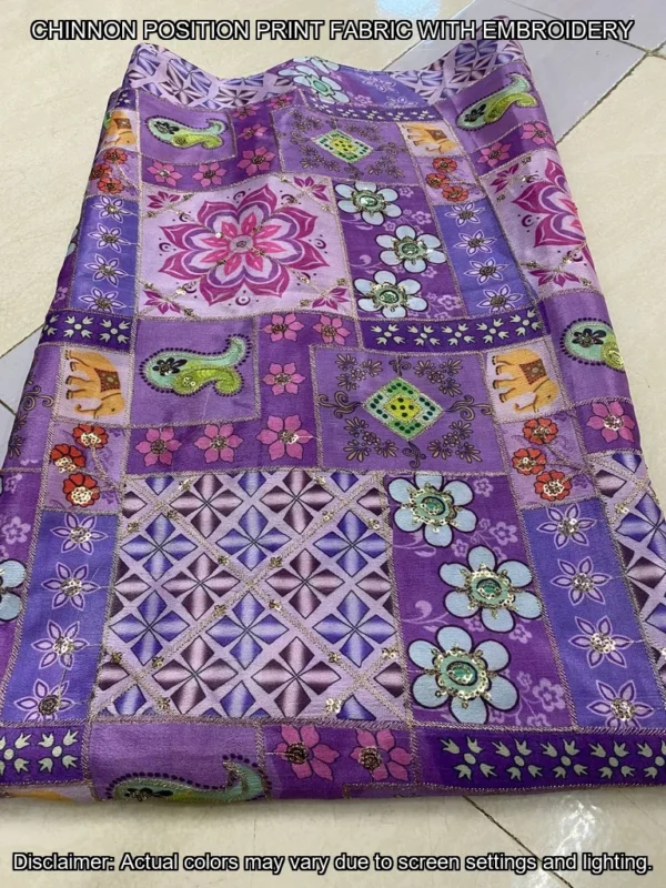 Soft Chinnon Print Work Fabric – ₹300/Meter | Shop Now