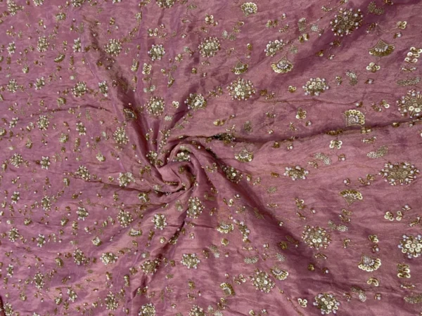 Cosmos shimmer tissue silk fabric handwork plain - High-Quality Fabric