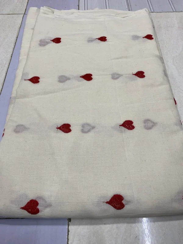 Dyeable cora cotton with heart thread 038 beads work - High-Quality Fabric