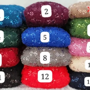 Fur with sequins on 588221 imported fabric luxe shine - High-Quality Fabric
