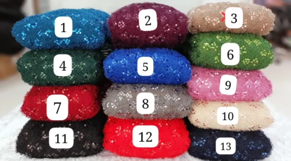 Fur with sequins on 588221 imported fabric luxe shine - High-Quality Fabric